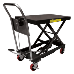 Mesa Elevadora Hidráulica / Capacidad 300 kg a 1 t / Elevación 100 cm (3.28 ft) / Ruedas de Poliuretano con Freno / Soporte de Tijera Doble / Pedal de Aproximación Rápida