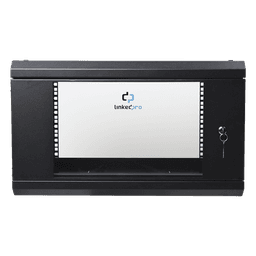 Gabinete de Pared 6U / 19in / 455 mm Profundidad / Cristal Templado / 80 kg Carga / 1.49 x 1.16 x 1.49 pies
