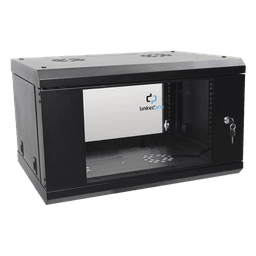 Gabinete de Pared 6U / 19in / 455 mm Profundidad / Cristal Templado / 80 kg Carga / 1.49 x 1.16 x 1.49 pies
