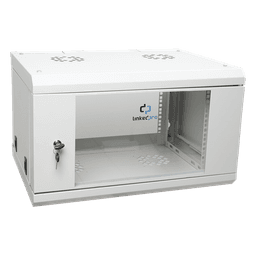 Gabinete de Pared 6U / 19" / Profundidad 455 mm (1.49 ft) / Cristal Templado / Carga 80 kg / Acero Reforzado