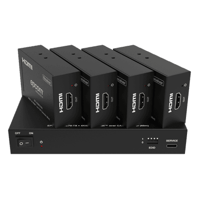 Splitter Extensor HDMI 1x4 / 4K@60Hz / Transmisión 60 m (196.9 ft) / Cable Cat6 / EDID / HDCP 2.2 / Salida Loop