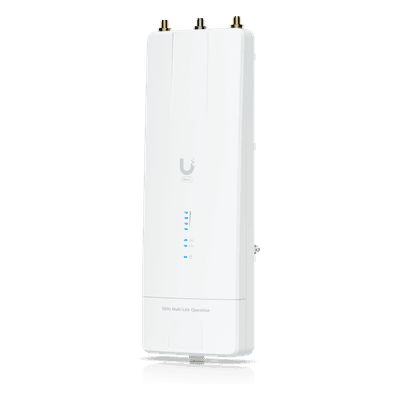 Radio Enlace Wi-Fi 7 / 5 GHz / Rendimiento 5 Gbps / Alcance 100 km (328 kft) / MLO hasta 20 km (65.6 kft) / PoE 10GbE / Análisis Espectral