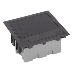 Caja de Suelo / 2 Módulos Dobles K45 / Profundidad Ajustable 70-100 mm (2.76-3.94 in) / Carga 1400 kg / Resistencia Térmica 125 °C / Antillama 850 °C / Registro para Concreto