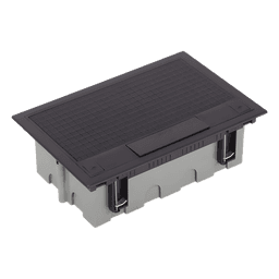 Caja de Pavimento / 4 Módulos / Profundidad Ajustable 70-100 mm (2.76-3.94 ft) / Carga 1300 kg / Resistencia 850°C / Incluye Cubeta y Embellecedor