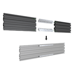 Riel de Aluminio para Videowall / Longitud 1750 mm (5.74 ft) / Ancho 120 mm / Espesor 9 mm / Diseño U / Incluye Tapas y Tornillos