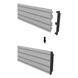 Riel de Aluminio para Videowall / Longitud 1000 mm (3.3 ft) / Altura 120 mm / Ancho 21 mm / Diseño Modular Extensible / Compatible Tornillos M8
