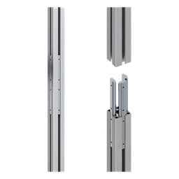 Riel de Aluminio / Longitud 1670 mm (65.7 ft) / Perfil 40 x 40 mm / Diseño Modular / 4 Direcciones de Montaje / Tapas Incluidas
