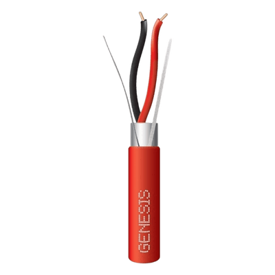 Carrete de 305 Metros (1000 Pies) de Alambre / 2 x 12 AWG / Riser / Blindado / Para Aplicaciones de Incendio FPLR / Sólido Color Rojo