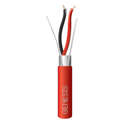 Carrete de 305 Metros (1000 Pies) de Alambre / 2 x 12 AWG / Riser / Blindado / Para Aplicaciones de Incendio FPLR / Sólido Color Rojo