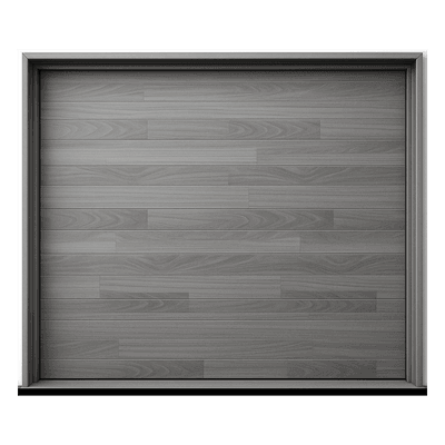 Puerta de Garage / Estilo Americano / Acabado Laminado PREMIUM / Gris / 12x8 Pies (3.66x2.44 m) / Lámina Calibre 26 / Poliuretano 42mm / 5 Secciones