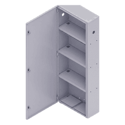Gabinete para Baterías / Acero Galvanizado / 4 Unidades / Montaje en Poste / Exterior / 1050 mm (3.44 ft) de Altura