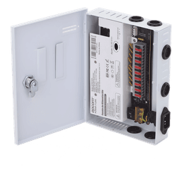 Fuente de Alimentación Profesional / 9 Canales / 16 A Total / 1.8 A por Canal / 11-15 VCC Ajustable / 200 W / Filtro de Ruido por Canal