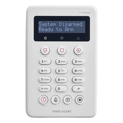 Teclado cableado slim con pantalla alfanumérica de 2 líneas para VISTA H3 Hybrid / Teclas de emergencia dedicadas