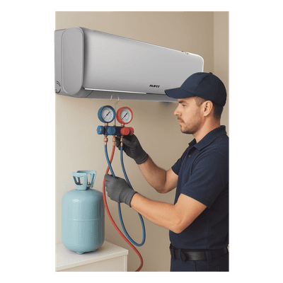 Servicio de recarga de refrigerante / R32 / Minisplit / 2 a 2.5 Toneladas (7,000 a 8,750 BTU/h) / Diagnóstico y mantenimiento profesional