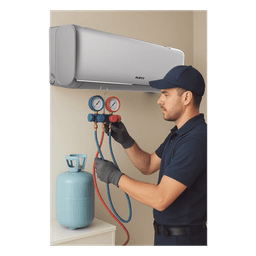 Servicio de recarga de refrigerante / R32 / Minisplit / 2 a 2.5 Toneladas (7,000 a 8,750 BTU/h) / Diagnóstico y mantenimiento profesional
