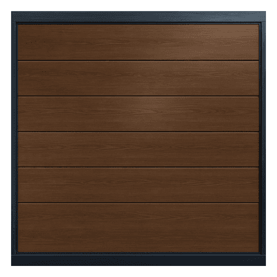 Puerta de Garage / Línea Central / Imitación Madera Oscura / 16x8 pies (4.9x2.4 m) / Aislada / Estilo Americano