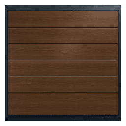 Puerta de Garage / Línea Central / Imitación Madera Oscura / 18 x 8 pies / Aislada / Estilo Americano / Panel Calibre 26