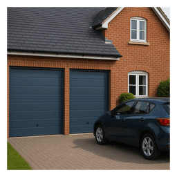 Puerta de Garage / Estilo Americano / 18x8 pies / Aislada / Acabado Deluxe / Línea Central / Color Gris