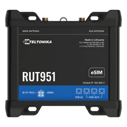 Router Industrial 4G LTE / Cat 4 150 Mbps / Dual SIM + eSIM / PoE In/Out 802.3af / 4 Puertos Ethernet 10/100 Mbps / VPNs Avanzadas / Gestión RMS