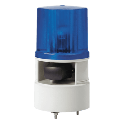 Baliza Indicadora con Bocina / LED Azul / 5 Tonos 105 dB / 4 Patrones Destello / 12-24 VCD / -30 °C a +50 °C