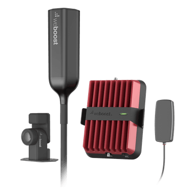 Amplificador Celular Vehicular / 32X Amplificación / Tribanda 850/1900/1700 MHz / Ganancia 50 dB / Antena Omnidireccional Plegable / Todo Terreno