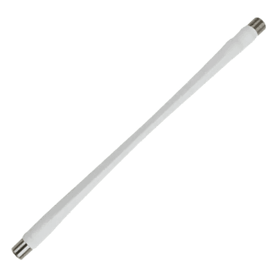 Jumper Coaxial Delgado Color Blanco de 25.4 Centímetros (10 Pulgadas) de Longitud y Conectores F Hembra en Ambos Extremos. 75 Ohm de Impedancia.