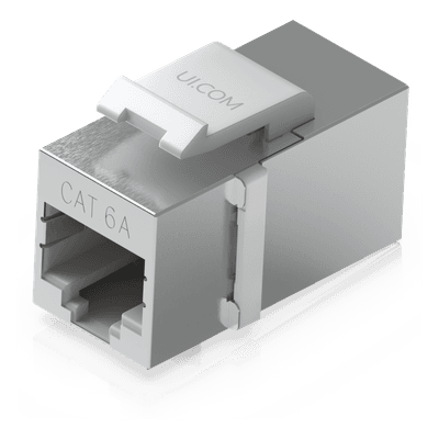Acoplador Keystone / Cat6A Pasante / 10 Gbps / PoE / Snap-In / Paquete 12 Piezas