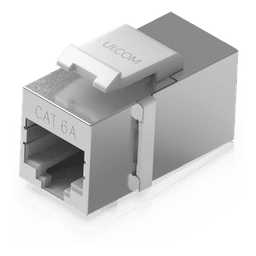 Acoplador Keystone / Cat6A Pasante / 10 Gbps / PoE / Snap-In / Paquete 12 Piezas
