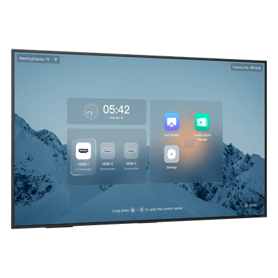 Pantalla Profesional para Videoconferencia / 75 pulgadas / 4K UHD IPS 10-bit / Wi-Fi 6 / Bluetooth 5.1 / Android 13 / Gestión Centralizada