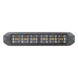 Luz Auxiliar Moldeable / 12 LED Dual Color Rojo-Azul / IP67 / Lente Transparente / SAE / Flexión 120°