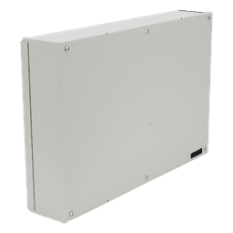 Gabinete de Resguardo para DVR / 41 x 26 x 7 cm / Lámina Calibre 22 / Montaje en Pared / 4 Accesos de Cableado / Interior