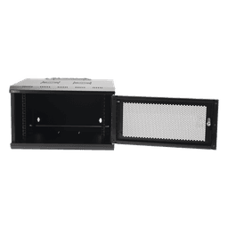 Gabinete de Pared 19 in / 6UR / 455mm Profundidad / Puerta Perforada / 60kg Carga / 14.8 x 23.6 x 21.7 in