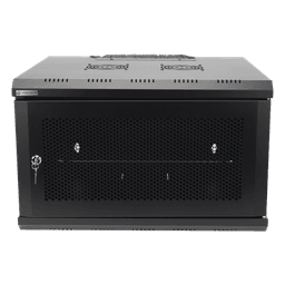 Gabinete de Pared 19 in / 6UR / 455mm Profundidad / Puerta Perforada / 60kg Carga / 14.8 x 23.6 x 21.7 in