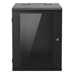 Gabinete de Pared 16U / 635 mm (25 in) Profundidad / Cristal Templado / Acero Reforzado / 100 kg Capacidad / Interior