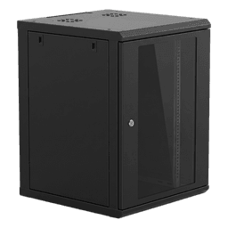 Gabinete de Pared 16U / 635 mm (25 in) Profundidad / Cristal Templado / Acero Reforzado / 100 kg Capacidad / Interior