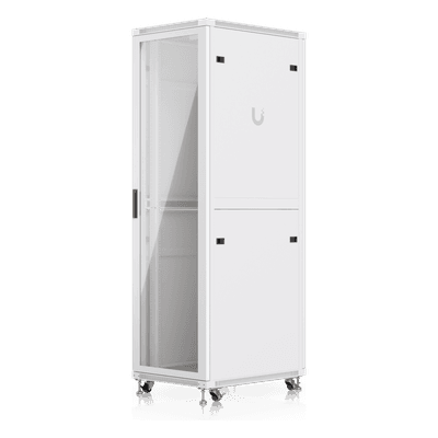 Gabinete Rack de Piso / 42U / 600 x 800 mm (31.5 in) / 800 kg (1763.7 lb) / Puerta de Vidrio Templado / Ventiladores Integrados / Ruedas con Bloqueo