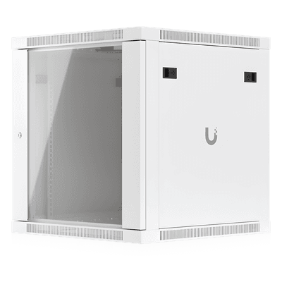 Gabinete Rack 12U / Montaje en Pared / Profundidad 600 mm / Puerta Vidrio Templado / Carga 80 kg (176 lb) / Ventilación Integrada