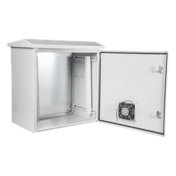Gabinete Rack 19" / 11U / IP55 / IK10 / Acero Ventilado / Exterior 593 x 609 x 399 mm / Ventilador 110 VCA