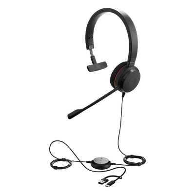 Headset Profesional Mono / USB-C/A / Cancelación de Ruido / Certificación Microsoft Teams / Altavoces 28 mm