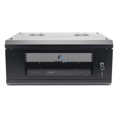 Gabinete de Pared 4U / 19" / Profundidad 455 mm / Cristal Templado / 80 kg / Interior
