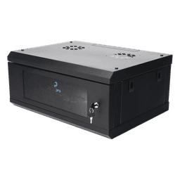 Gabinete de Pared 4U / 19" / Profundidad 455 mm / Cristal Templado / 80 kg / Interior