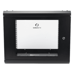 Gabinete de Pared 9U / 19" Rack / Cristal Templado / 455 mm Profundidad (1.49 ft) / Acero Reforzado / 80 kg Carga