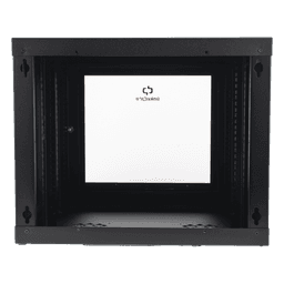 Gabinete de Pared 9U / 19" Rack / Cristal Templado / 455 mm Profundidad (1.49 ft) / Acero Reforzado / 80 kg Carga