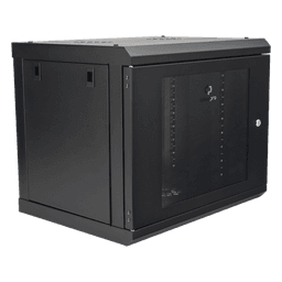 Gabinete de Pared 9U / 19" Rack / Cristal Templado / 455 mm Profundidad (1.49 ft) / Acero Reforzado / 80 kg Carga