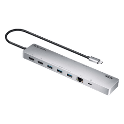 Dock Multipuerto USB-C / 11 en 1 / 8K@120Hz Single o Dual 4K@60Hz / PD 100W / USB 3.2 Gen 1 / Ethernet Gigabit / SD MicroSD / Aluminio / 8.66x1.57x0.63 in