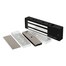 Kit de Control de Acceso / Chapa Magnética 1200 lbs (545 kg) / Montaje en U para Puerta de Cristal / Aluminio Anodizado / Uso Interior / UL
