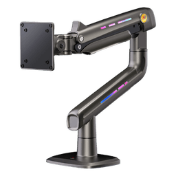 Soporte Mecánico para Monitor / 32" a 60" / Carga 2-20 kg (4.4-44 lbs) / VESA 75x75 y 100x100 mm / Iluminación RGB / Resorte de Alta Precisión / Rotación 360°