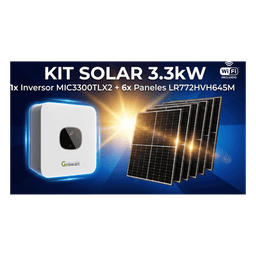 Kit Solar Interconexión / 3.3 kW / 220 Vca / 6 Módulos 645 W / Wi-Fi / Montaje Incluido
