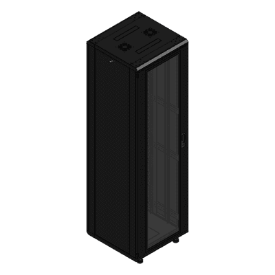Gabinete Rack de Piso / 42U / 19 Pulgadas / Carga 1000 kg / Puerta Cristal Frontal / 600x605x1990 mm