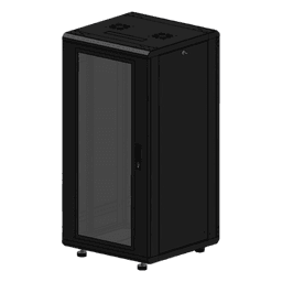 Gabinete Rack de Piso / 24 Unidades / Puerta de Cristal / Carga 750 kg (1653.5 lb) / Profundidad 46 cm / Ventilación 120 mm
